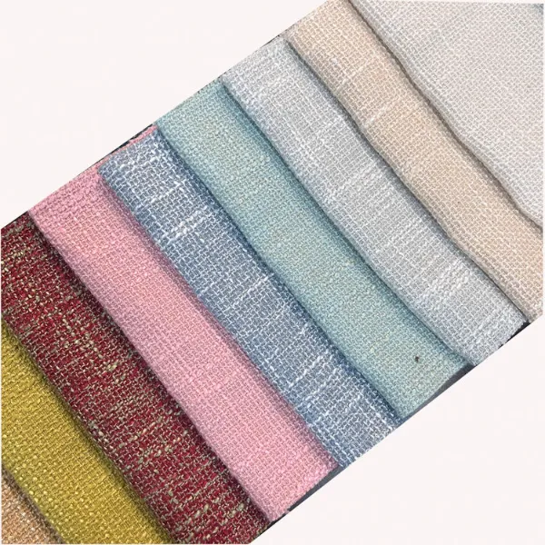 100% Polyester lan linen campuran kain upholstery kanggo Sofa Cover