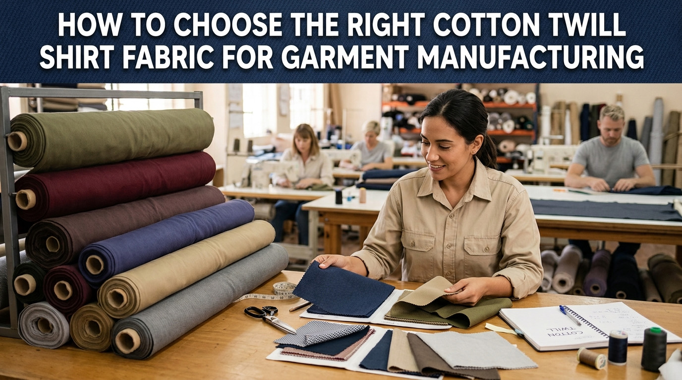 Cara Milih Kain Kaos Katun Twill sing Tengen kanggo Pabrik Garmen